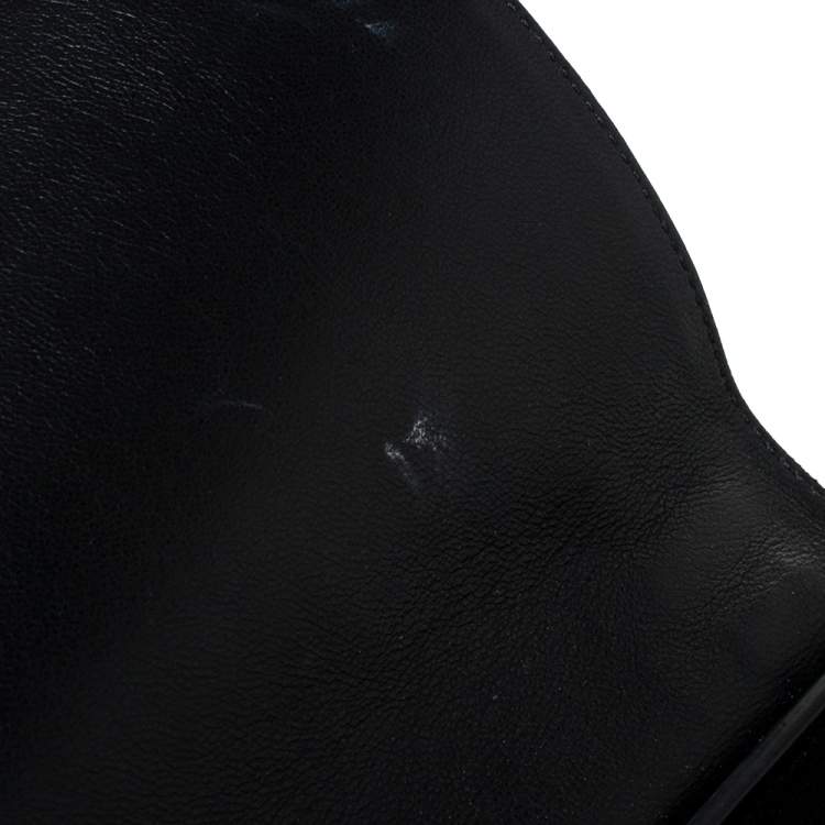 Pre Owned Celine Tri Color Leather and Suede Medium Trapeze Bag