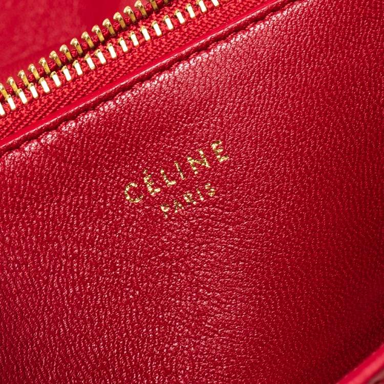 Pre Owned Celine Red Python Blade Flap Bag
