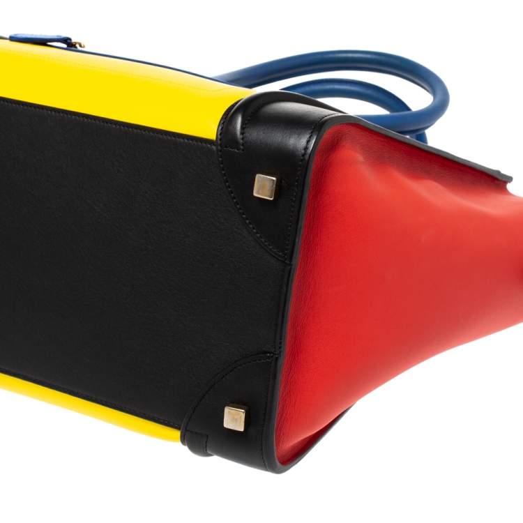Pre Owned Celine Multicolor Leather Mini Luggage Tote