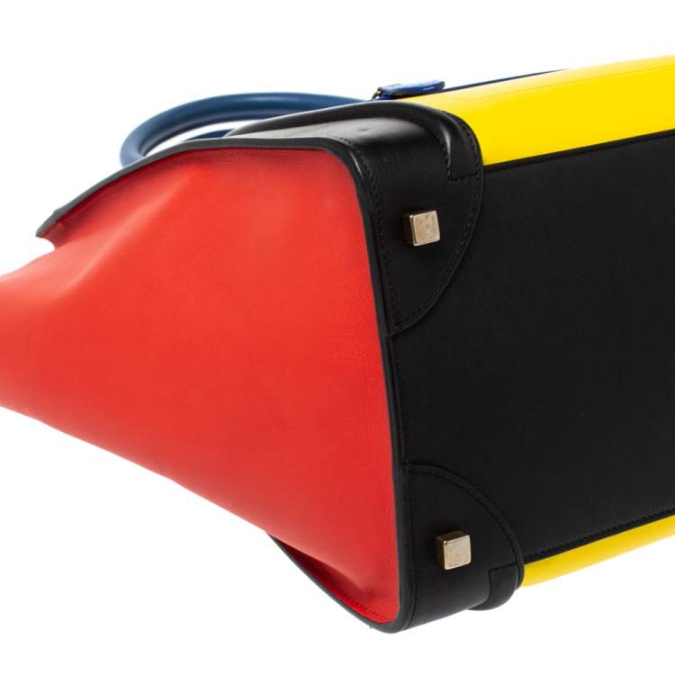 Pre Owned Celine Multicolor Leather Mini Luggage Tote