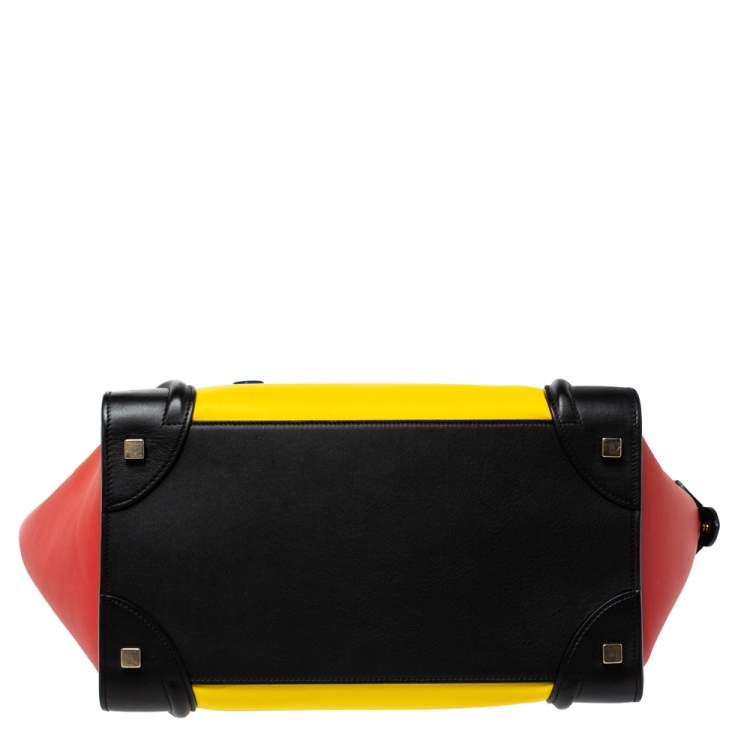 Pre Owned Celine Multicolor Leather Mini Luggage Tote