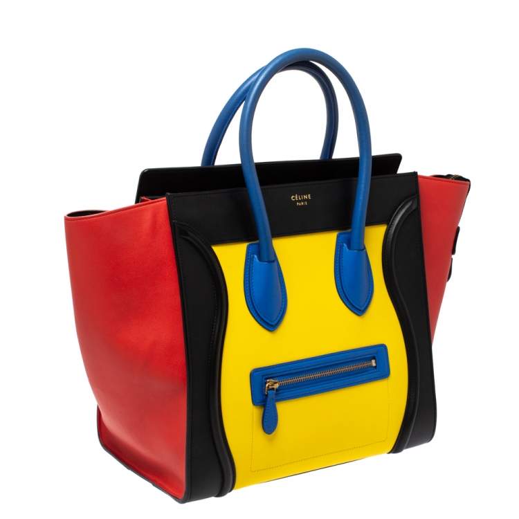Pre Owned Celine Multicolor Leather Mini Luggage Tote