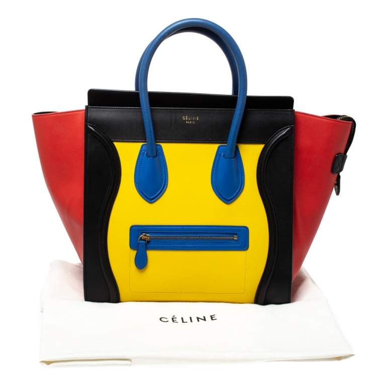 Pre Owned Celine Multicolor Leather Mini Luggage Tote