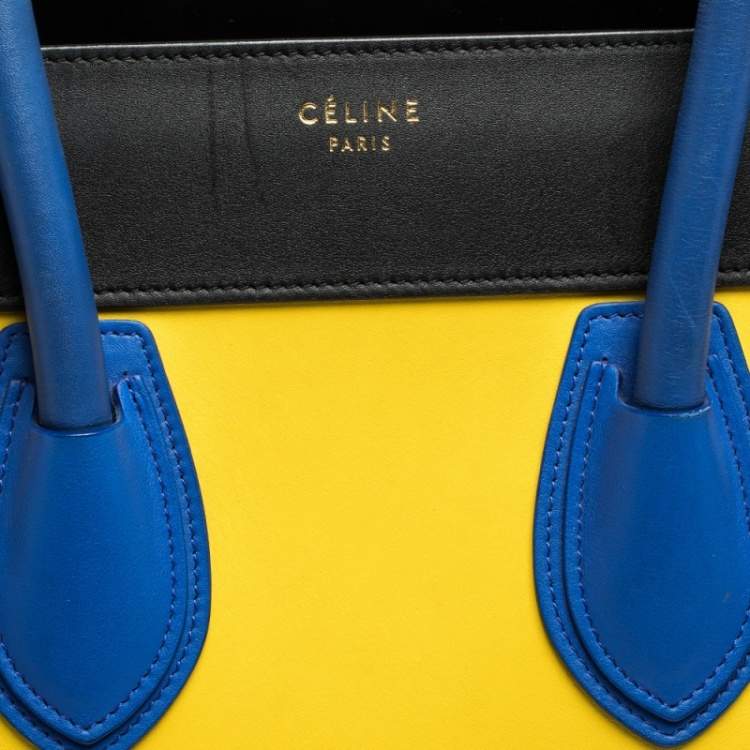 Pre Owned Celine Multicolor Leather Mini Luggage Tote