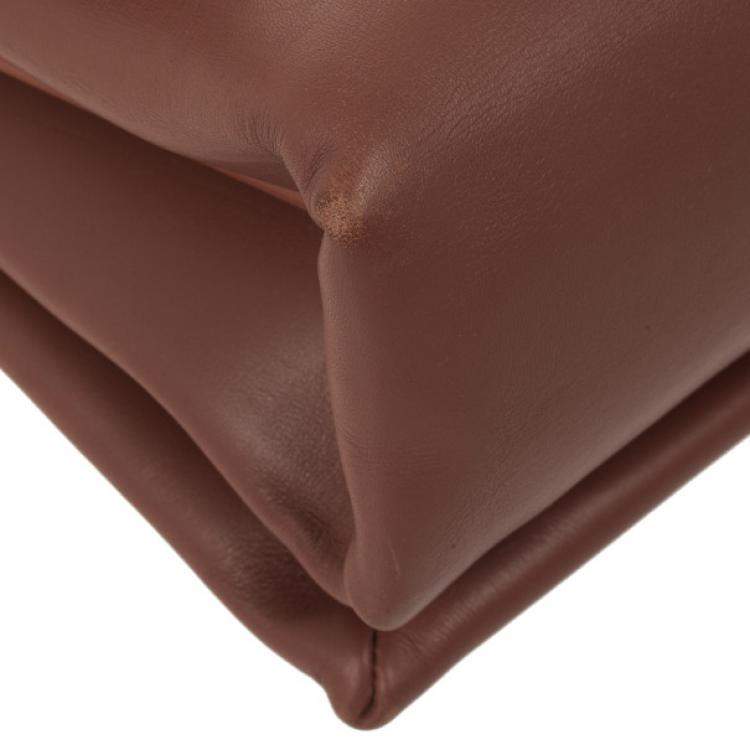 Pre Owned Celine Brown Calfskin Leather Blade Flap Bag