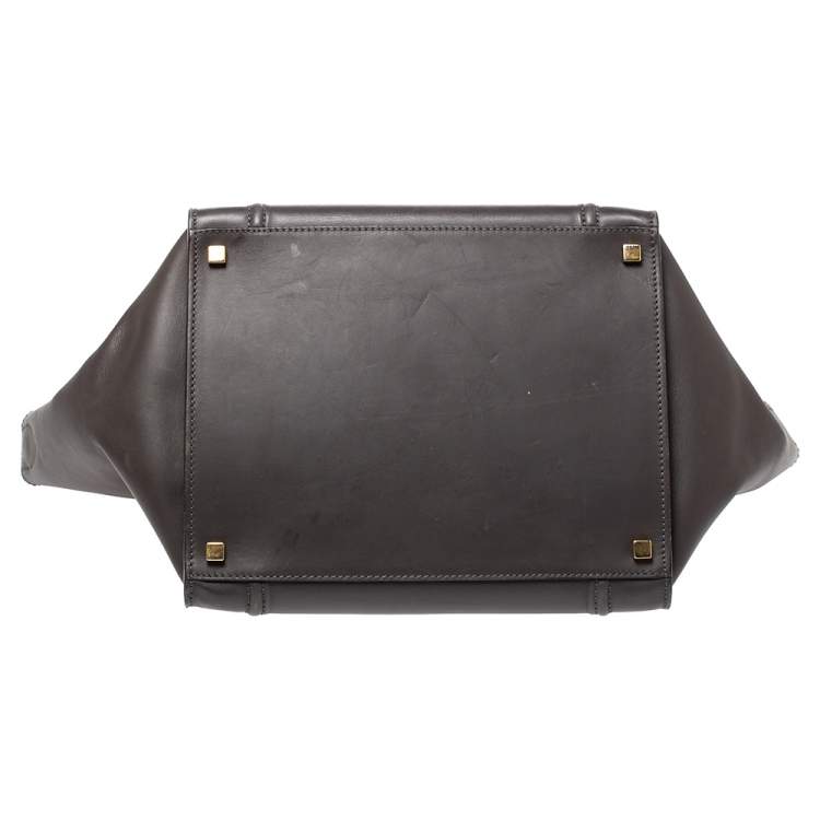 Pre Owned Celine Grey Leather Medium Phantom Luggage Tote 