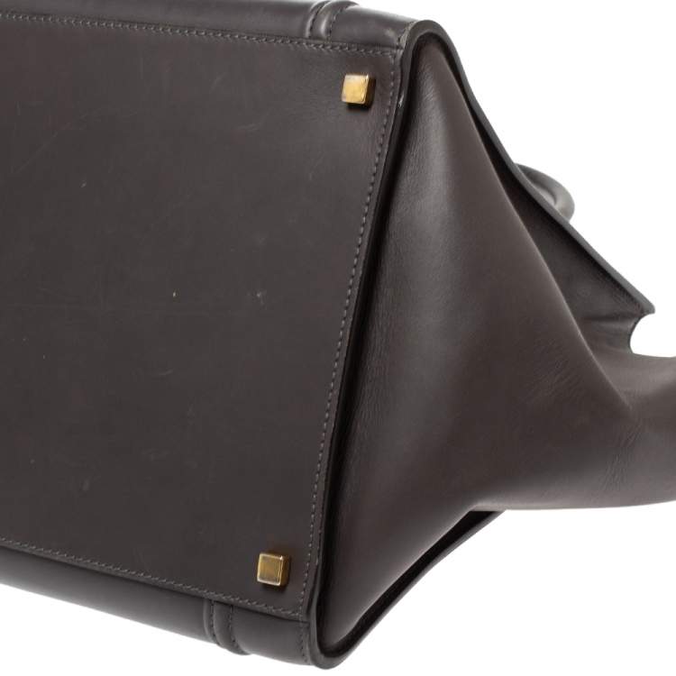 Pre Owned Celine Grey Leather Medium Phantom Luggage Tote 
