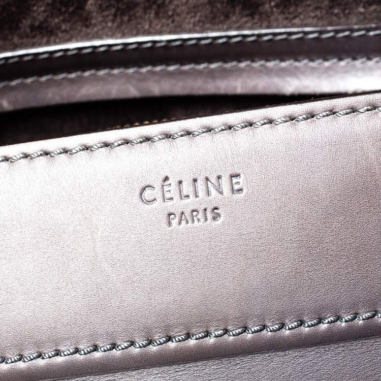 Pre Owned Celine Grey Leather Medium Phantom Luggage Tote 