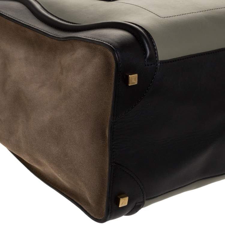 Pre Owned Celine Multicolor Leather and Suede Medium Luggage Tote