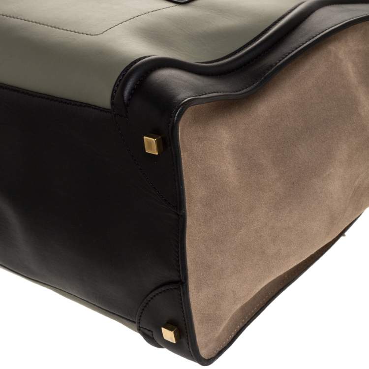 Pre Owned Celine Multicolor Leather and Suede Medium Luggage Tote