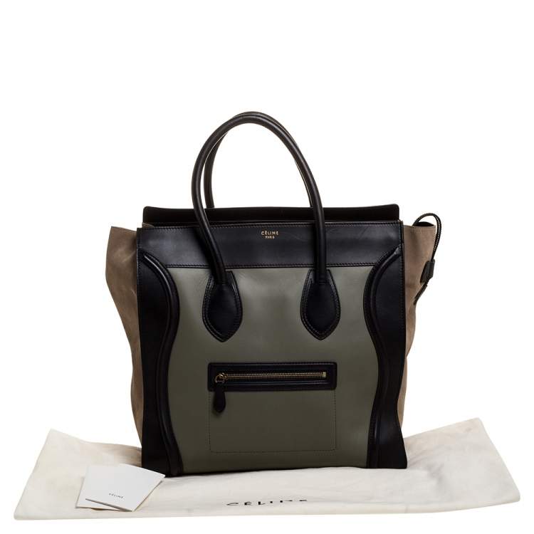 Pre Owned Celine Multicolor Leather and Suede Medium Luggage Tote