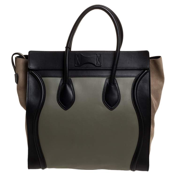 Pre Owned Celine Multicolor Leather and Suede Medium Luggage Tote