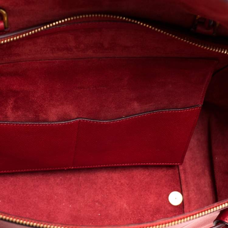 Pre Owned Celine Red Leather Belt Top Handle Bag