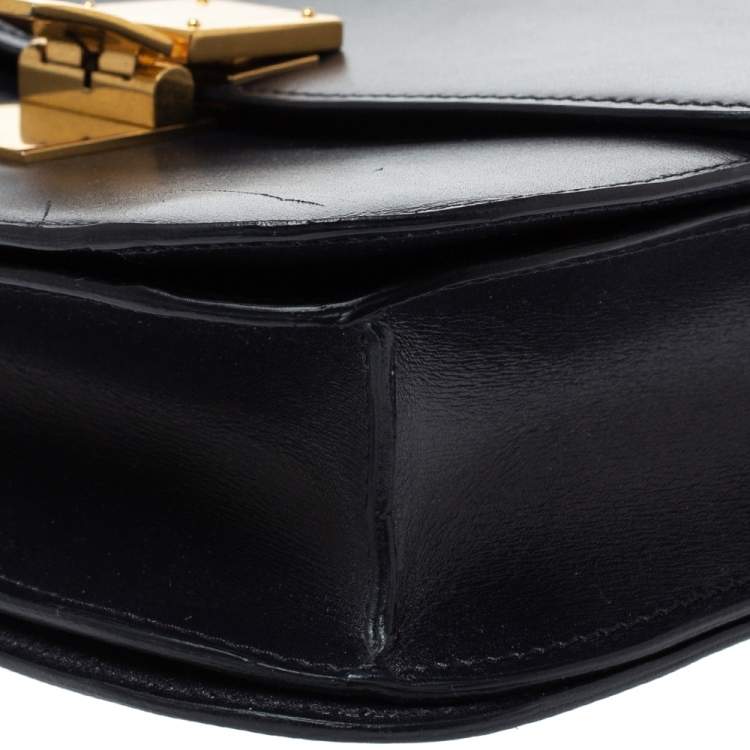 Pre Owned Celine Eggplant Purple Leather Medium Classic Box Shoulder Bag