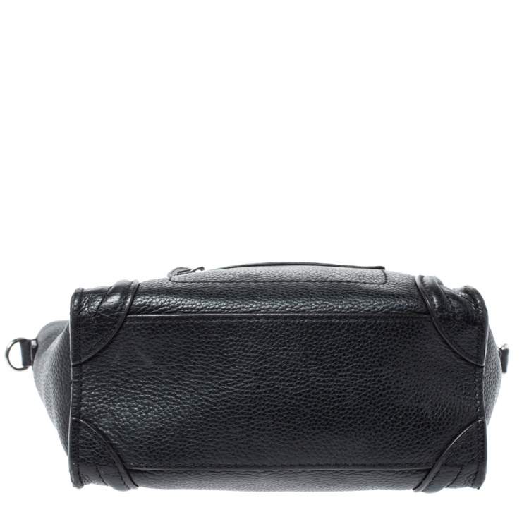 Pre Owned Celine Black Leather Nano Luggage Tote