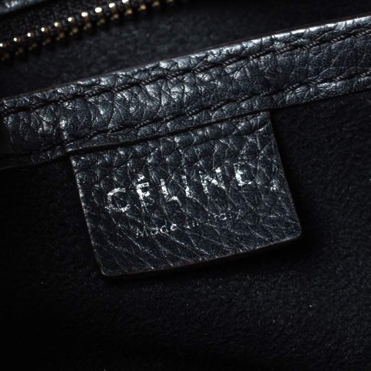 Pre Owned Celine Black Leather Nano Luggage Tote