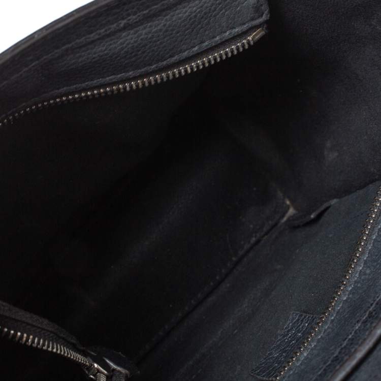 Pre Owned Celine Black Leather Nano Luggage Tote
