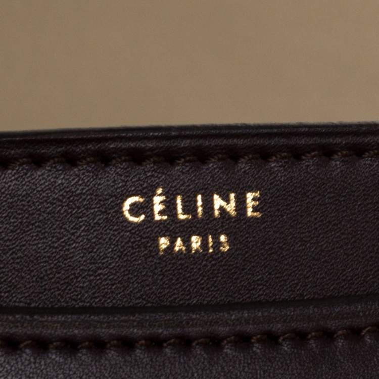 Pre Owned Celine Dark Burgundy Leather Large Case Chain Flap Shoulder Bag