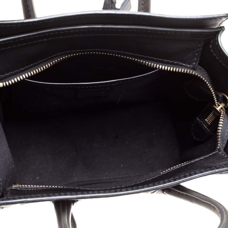 مملوكة مسبقًا Celine Green/Black Leather Nano Luggage Tote