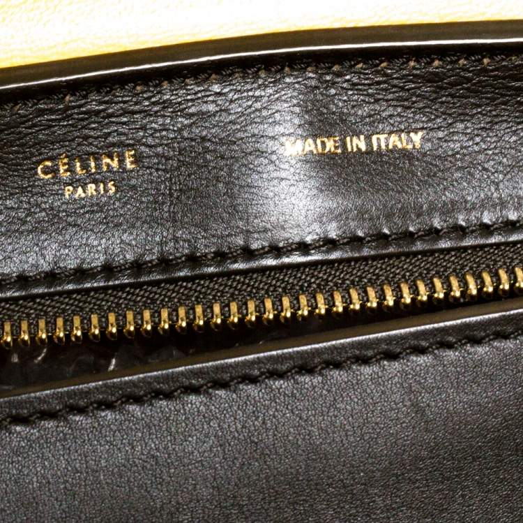 Pre Owned Celine Multicolor Leather and Suede Medium Trapeze Top Handle Bag
