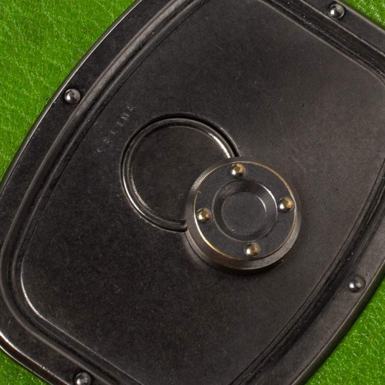 Pre Owned Celine Olive Green Leather Shoulder Bag