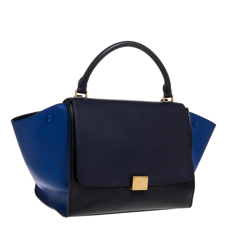 Pre Owned Celine Tri Color Leather Medium Trapeze Bag
