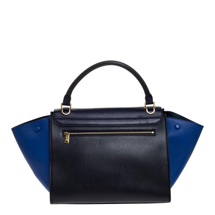 Pre Owned Celine Tri Color Leather Medium Trapeze Bag