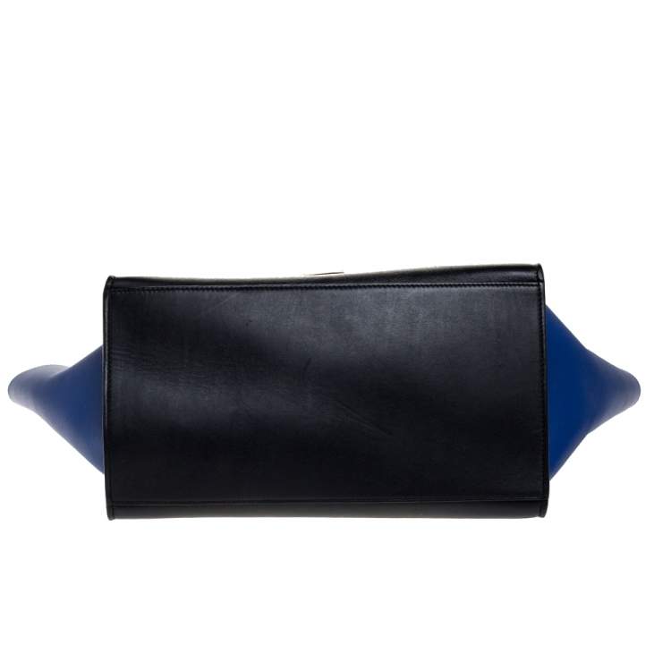 Pre Owned Celine Tri Color Leather Medium Trapeze Bag