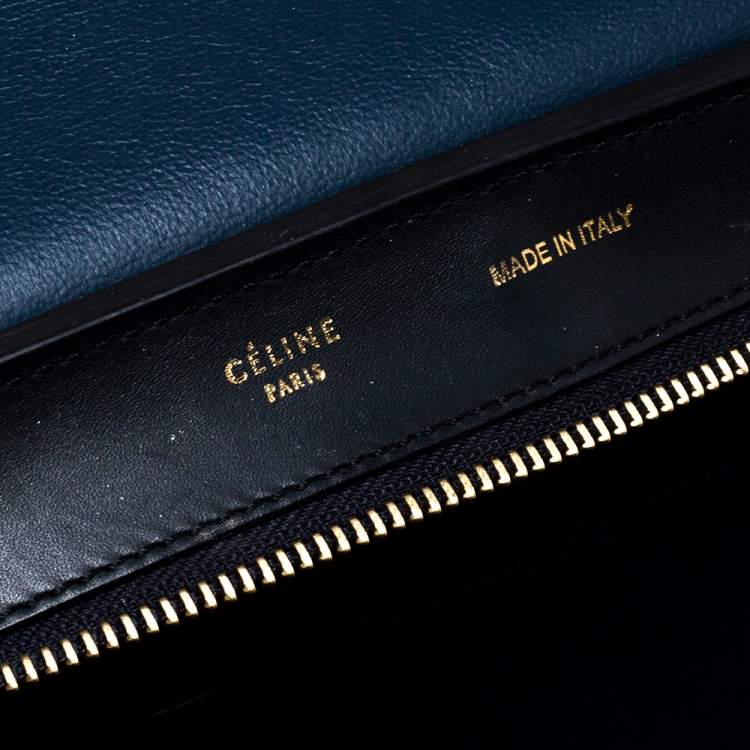 Pre Owned Celine Tri Color Leather Medium Trapeze Bag