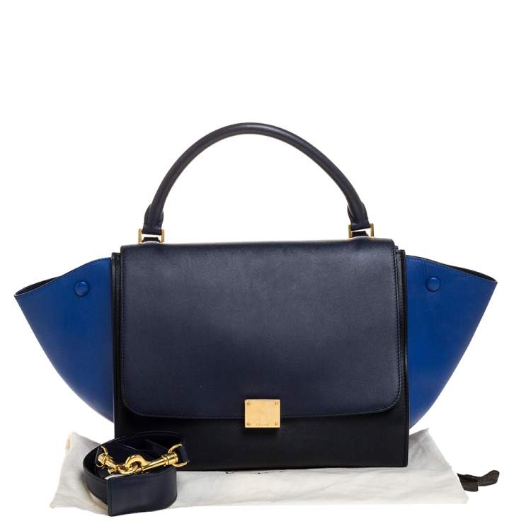 Pre Owned Celine Tri Color Leather Medium Trapeze Bag