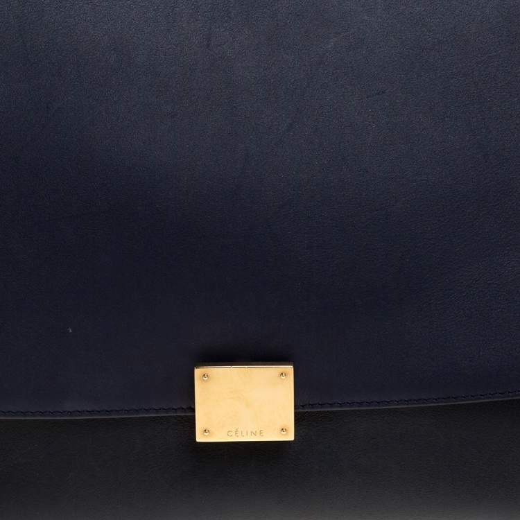 Pre Owned Celine Tri Color Leather Medium Trapeze Bag