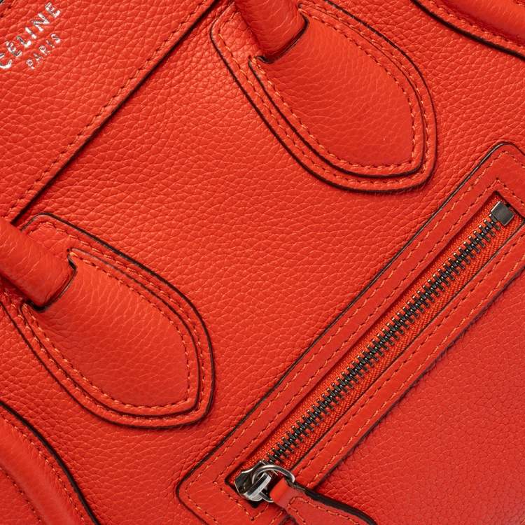مملوكة مسبقًا Celine Orange Leather Micro Luggage Tote
