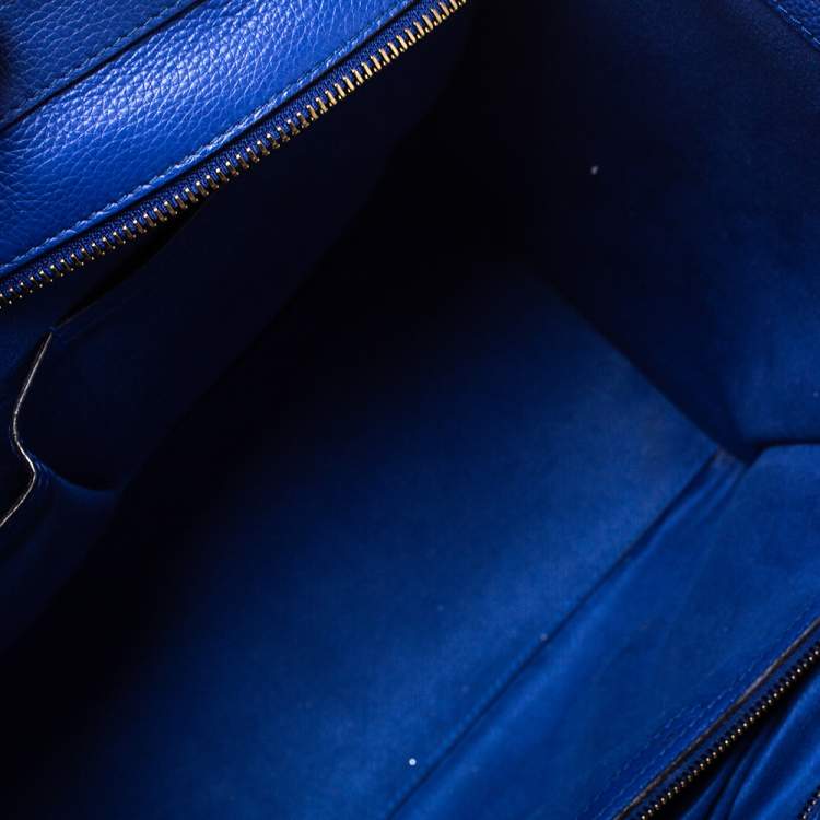 Pre Owned Celine Blue Leather Mini Luggage Tote