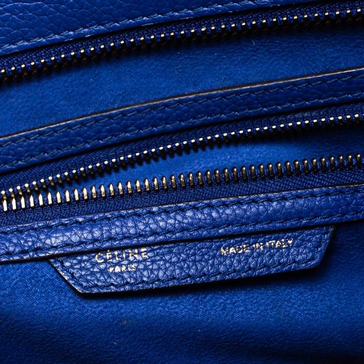 Pre Owned Celine Blue Leather Mini Luggage Tote
