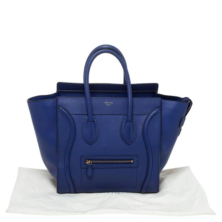 Pre Owned Celine Blue Leather Mini Luggage Tote