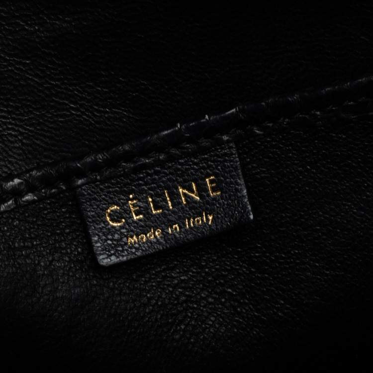 Pre Owned Celine Black Python Nano Luggage Tote