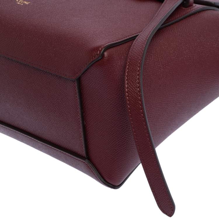 Pre Owned Celine Red Leather Micro Belt Top Handle Bag