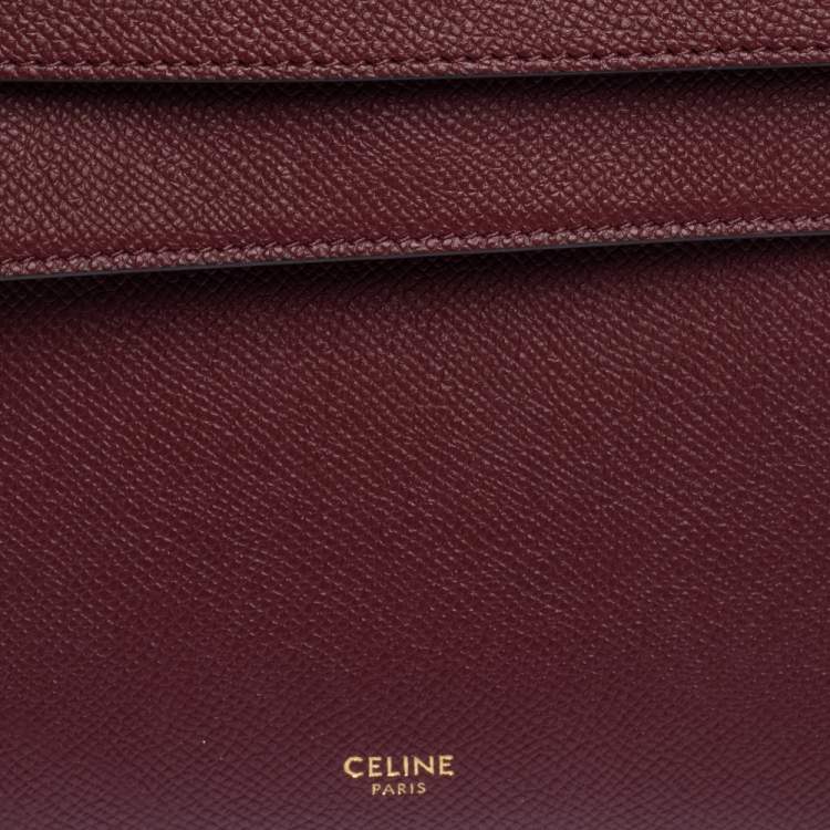 Pre Owned Celine Red Leather Micro Belt Top Handle Bag