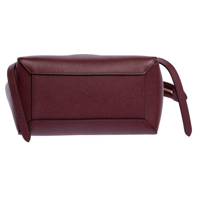 Pre Owned Celine Red Leather Micro Belt Top Handle Bag