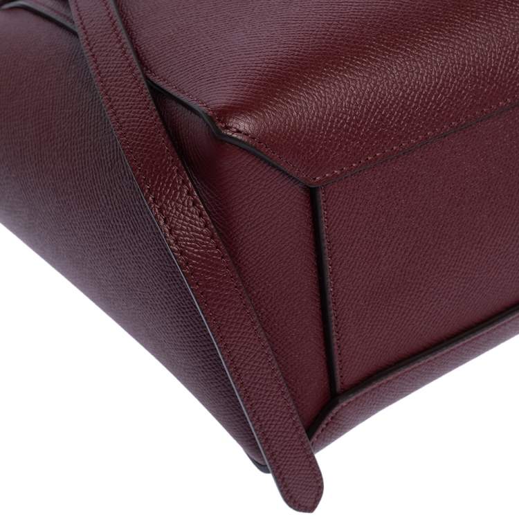 Pre Owned Celine Red Leather Micro Belt Top Handle Bag