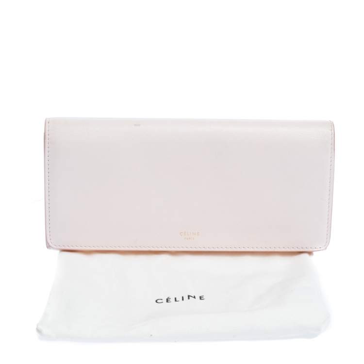 Pre Owned Celine Pink Leather Flap Continental Wallet