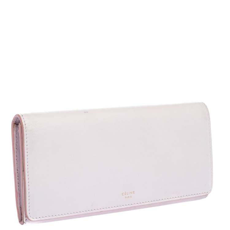 Pre Owned Celine Pink Leather Flap Continental Wallet