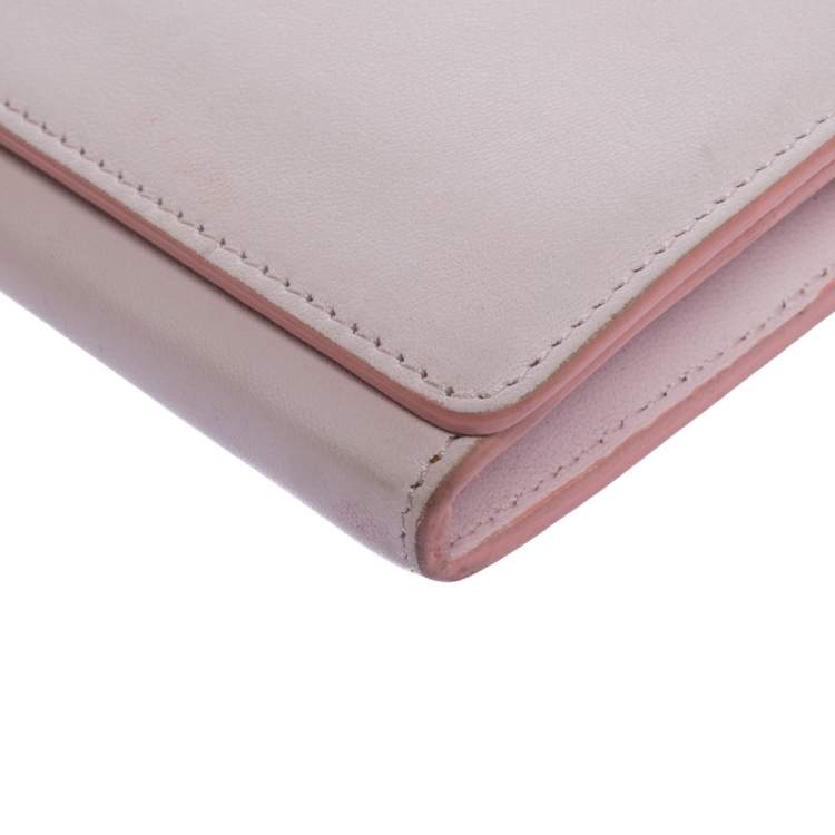 Pre Owned Celine Pink Leather Flap Continental Wallet