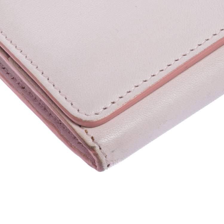 Pre Owned Celine Pink Leather Flap Continental Wallet