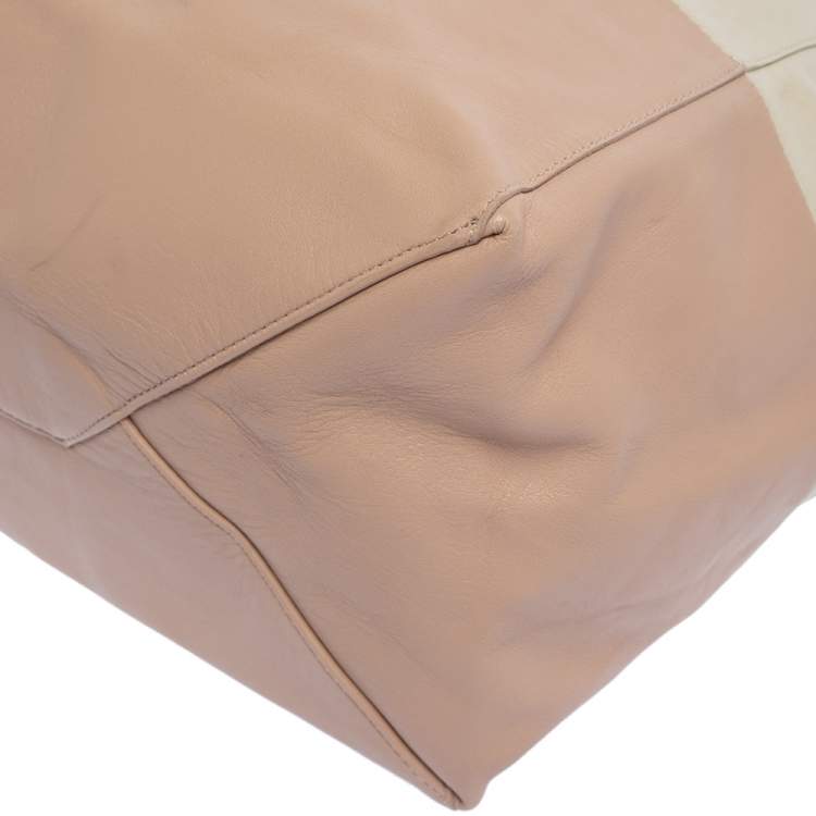 Pre Owned Celine Nude/Light Beige Leather Horizontal Cabas Tote