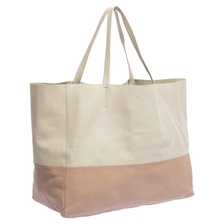 Pre Owned Celine Nude/Light Beige Leather Horizontal Cabas Tote