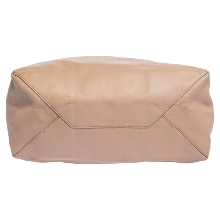 Pre Owned Celine Nude/Light Beige Leather Horizontal Cabas Tote