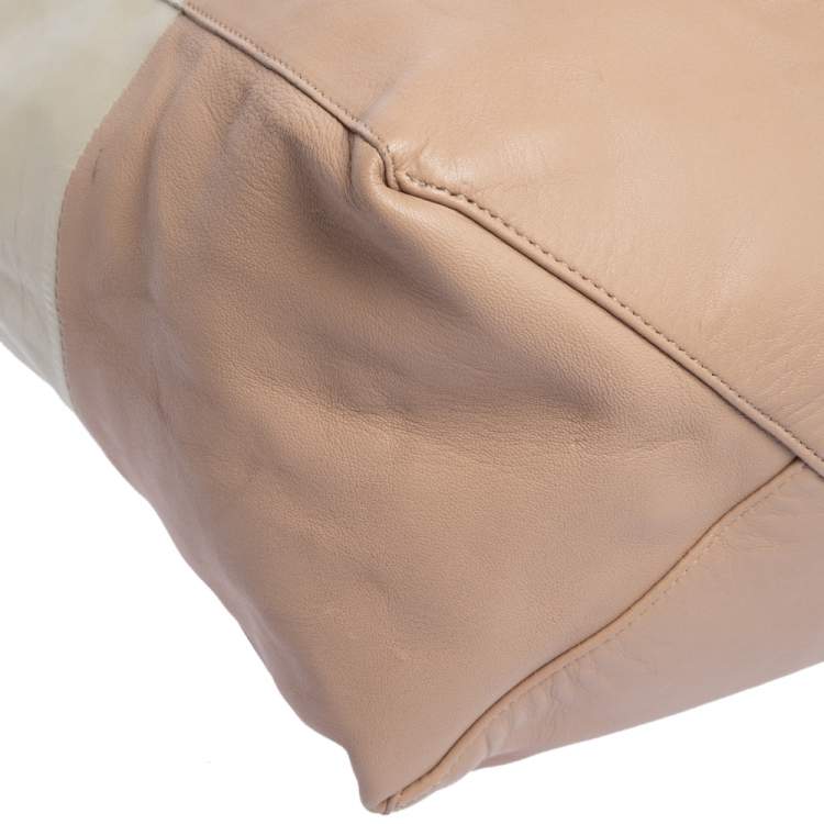 Pre Owned Celine Nude/Light Beige Leather Horizontal Cabas Tote