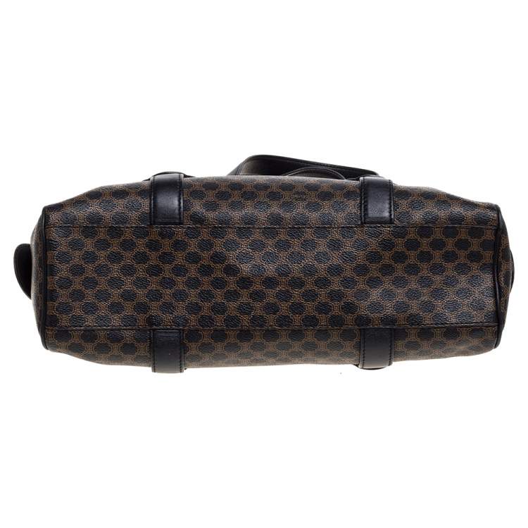 Pre Owned Celine Black Macadam Coated Canvas and Leather Satchel