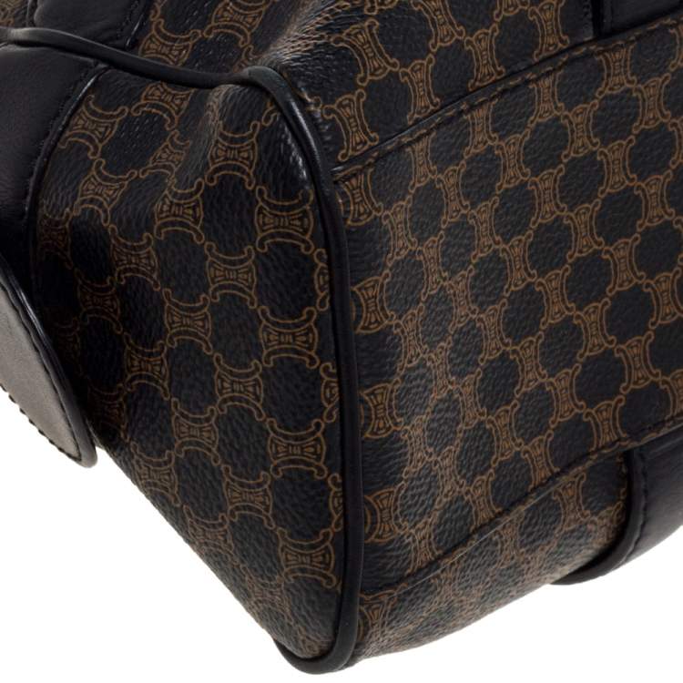 Pre Owned Celine Black Macadam Coated Canvas and Leather Satchel